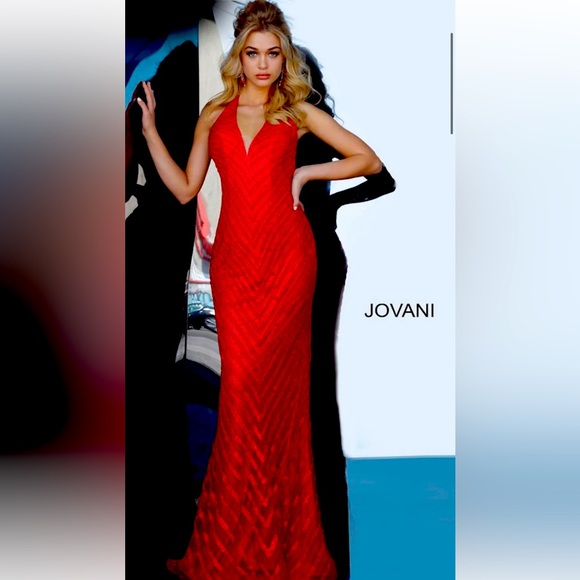 Jovani 00399A red gown $690 retail. - Picture 1 of 10